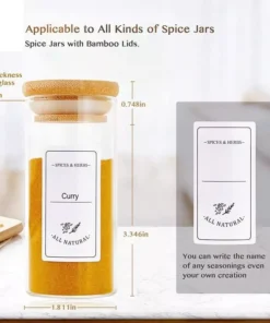 Glass Seasoning Storage Jars with Bamboo Lid