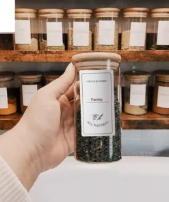 Glass Seasoning Storage Jars with Bamboo Lid