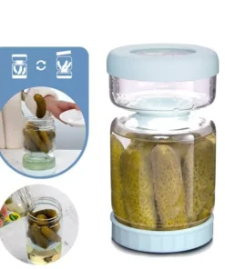 2-in-1 Glass Kimchi and Pickle Storage Jar with Strainer