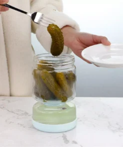 2-in-1 Glass Kimchi and Pickle Storage Jar with Strainer