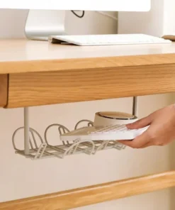 Multi-Functional Desk Organizer with Cable Management and Storage Rack