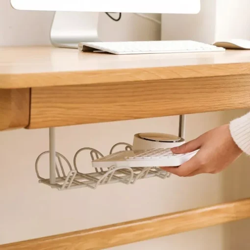 Multi-Functional Desk Organizer with Cable Management and Storage Rack