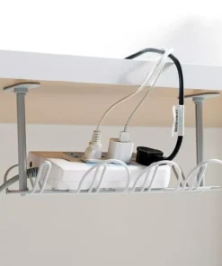 Multi-Functional Desk Organizer with Cable Management and Storage Rack
