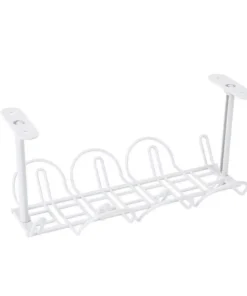 Multi-Functional Desk Organizer with Cable Management and Storage Rack
