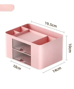 Compact Multifunctional Desk Organizer with Dual Drawers