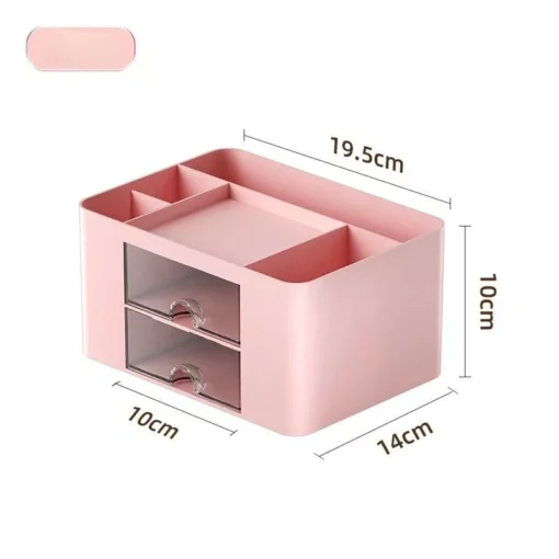 Compact Multifunctional Desk Organizer with Dual Drawers