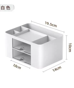 Compact Multifunctional Desk Organizer with Dual Drawers