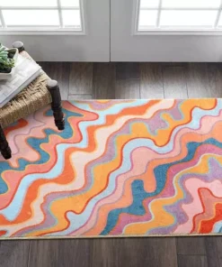 Colorful Striped Vintage Rug