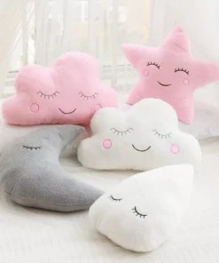 Nice Stuffed Cloud Moon Star Raindrop Plush Pillow