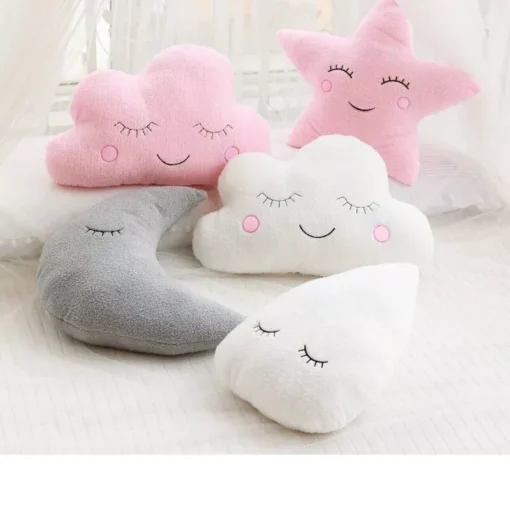 Nice Stuffed Cloud Moon Star Raindrop Plush Pillow