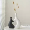 Set of 2 Chic Heart-Shaped Ceramic Vases
