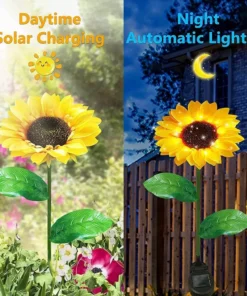 Solar Sunflower Garden Pathway Lights