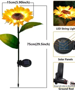 Solar Sunflower Garden Pathway Lights