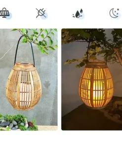 Solar Bamboo Lantern LED Garden & Balcony Decorative Light