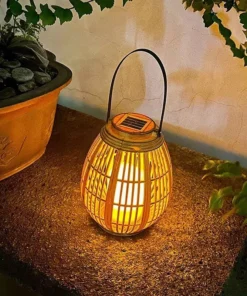 Solar Bamboo Lantern LED Garden & Balcony Decorative Light