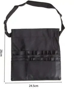 Professional Makeup Artist Cosmetic Bag with Waist Belt – Black PU Leather
