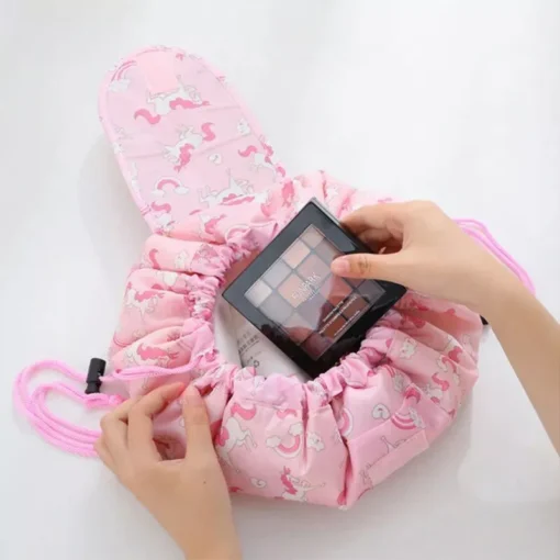 Portable & Waterproof Drawstring Cosmetic Bag – Multifunctional Travel Makeup Organizer