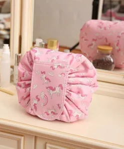 Portable & Waterproof Drawstring Cosmetic Bag – Multifunctional Travel Makeup Organizer