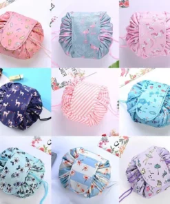 Portable & Waterproof Drawstring Cosmetic Bag – Multifunctional Travel Makeup Organizer