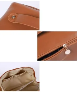 Elegant Leather Travel Cosmetic Bag – Zippered Make-Up Organizer for Women