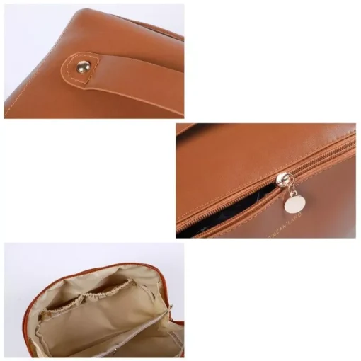 Elegant Leather Travel Cosmetic Bag – Zippered Make-Up Organizer for Women