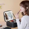 Illuminated LED Cosmetic Case with Mirror – Portable & High-Capacity Makeup Organizer