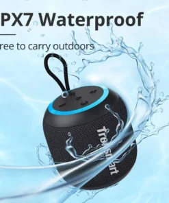 Compact Portable T7 Mini Speaker: TWS, Bluetooth 5.3, Balanced Bass, IPX7 Waterproof; Perfect for Outdoor Use