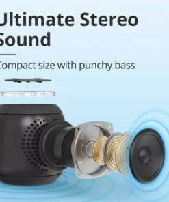 Compact Portable T7 Mini Speaker: TWS, Bluetooth 5.3, Balanced Bass, IPX7 Waterproof; Perfect for Outdoor Use
