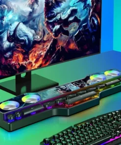 4000mAh 3D Stereo Sound Box: Bluetooth Soundbar with Powerful Subwoofer, USB & AUX Connectivity, FM Radio & Clock