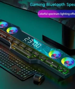 4000mAh 3D Stereo Sound Box: Bluetooth Soundbar with Powerful Subwoofer, USB & AUX Connectivity, FM Radio & Clock