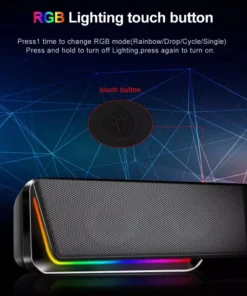 Wireless RGB Sound Bar with 3.5mm Aux and Bluetooth Connectivity