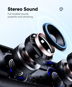 Portable Bluetooth Speaker with IPX5 Waterproof Rating, 24H Playtime, and TWS Pairing