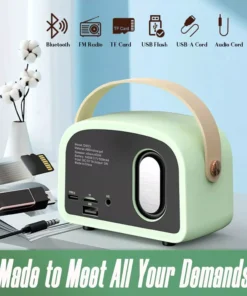 Retro Mini Wireless Speaker with FM Radio & TWS Bluetooth 5.0