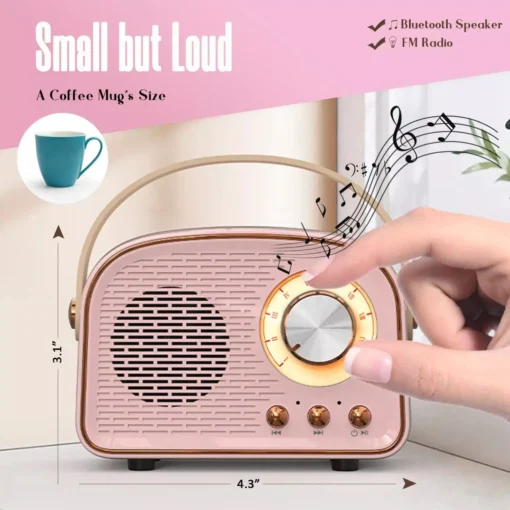 Retro Mini Wireless Speaker with FM Radio & TWS Bluetooth 5.0