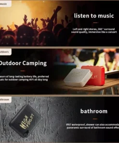 Portable Waterproof Bluetooth Speaker with Enhanced Bass
