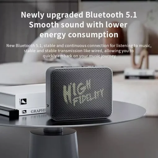 Portable Waterproof Bluetooth Speaker with Enhanced Bass