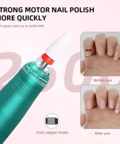 Wireless 35000RPM USB Nail Drill Pen: Portable Rechargeable Manicure & Pedicure Tool