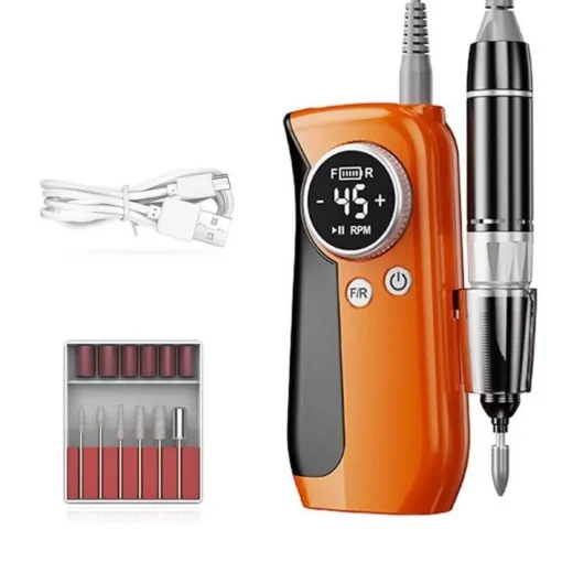High-Speed 45000RPM Rechargeable Nail Drill Kit – Professional Cordless Manicure Set