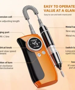 High-Speed 45000RPM Rechargeable Nail Drill Kit – Professional Cordless Manicure Set