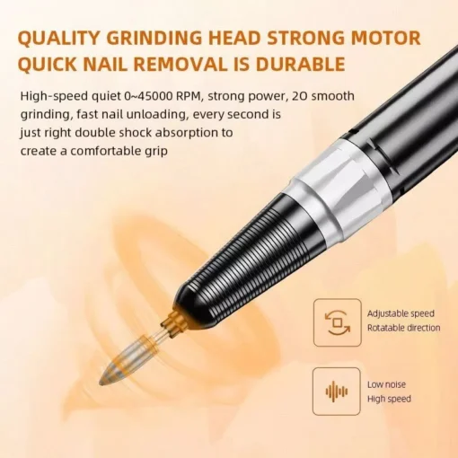 High-Speed 45000RPM Rechargeable Nail Drill Kit – Professional Cordless Manicure Set