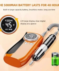High-Speed 45000RPM Rechargeable Nail Drill Kit – Professional Cordless Manicure Set