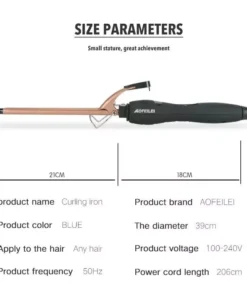 Professional 9-13mm Electric Ceramic Hair Curler with Dual Voltage