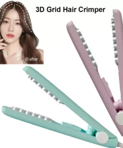 Mini Ceramic 3D Grid Hair Crimper & Curler – Volumizing Styling Tool for Women