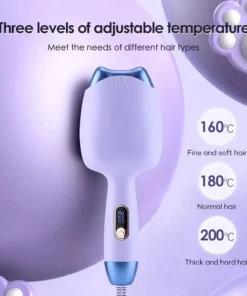 32mm Ceramic Cat Ear Dual-Barrel Hair Curler for Beach Waves