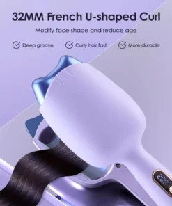 32mm Ceramic Cat Ear Dual-Barrel Hair Curler for Beach Waves