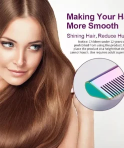 2-in-1 Gradient Hair Straightener & Curling Iron: Electric Hot Comb for Ultimate Styling