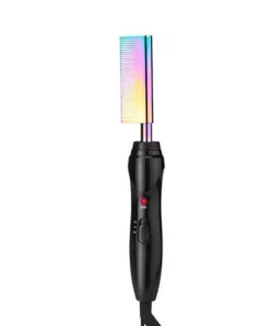 2-in-1 Gradient Hair Straightener & Curling Iron: Electric Hot Comb for Ultimate Styling
