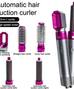 5-in-1 Hot Air Hair Styling Comb: Dry, Curl, and Straighten