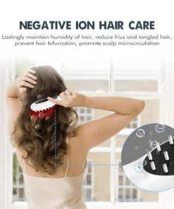 Electric Hair Growth and Scalp Health Massage Comb with Red/Blue Light Therapy