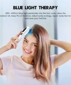 Electric Hair Growth and Scalp Health Massage Comb with Red/Blue Light Therapy